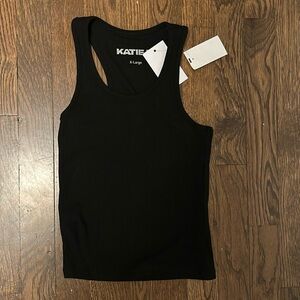 Katie J black tank top NWT